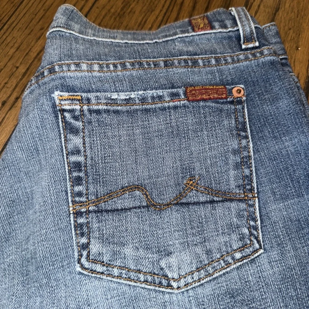 7 For All‎ Mankind Vintage Women's Boycut Stretch Low Rise Button Fly Jean Sz 30